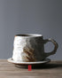Handmade Rough Pottery Coffee Cup & Saucer Set - gloriouscollection
