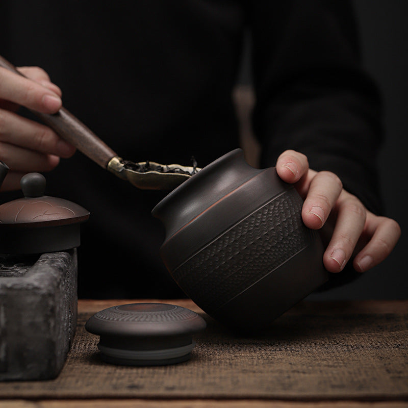 Qingxi Handmade Purple Pottery Tea Jar