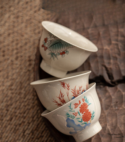 Chinese Style Grass and Wood Gray Kung Fu Tea Set