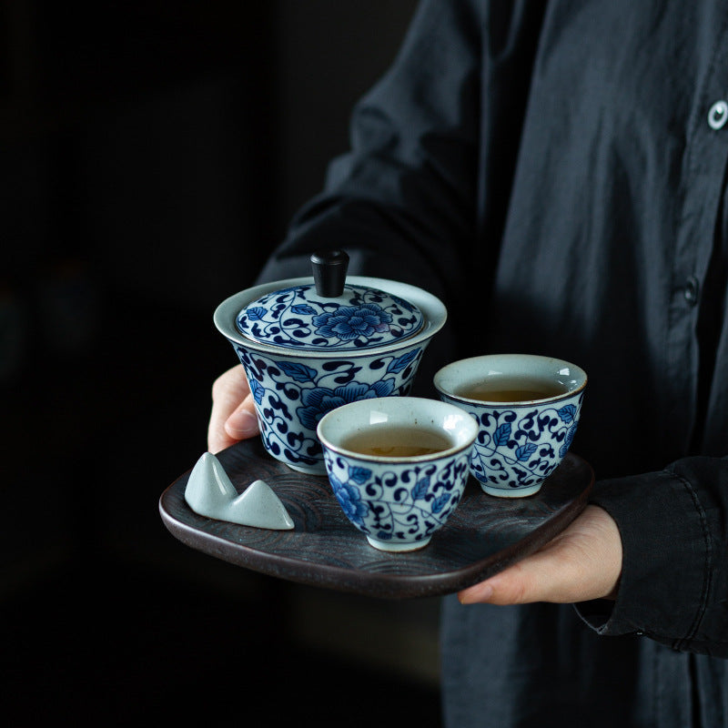 Blue and White Porcelain Tea Set
