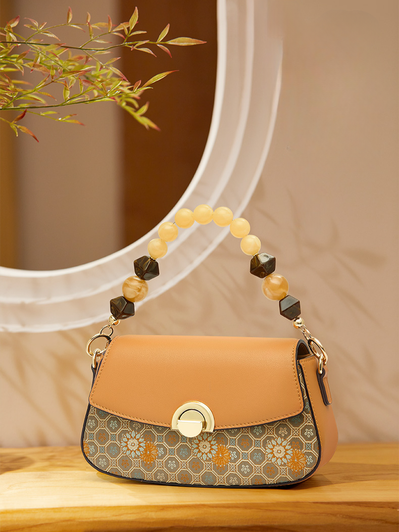 Eight Auspicious Motif Embroidered Silk Handbag