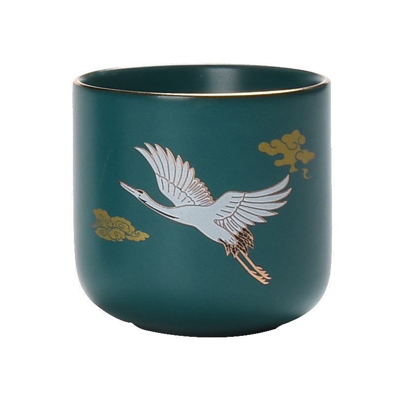 Spearmint Green Cloud Crane Tea Cup