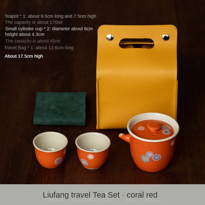 Japanese Style Spearmint Ceramic Travel Tea Set