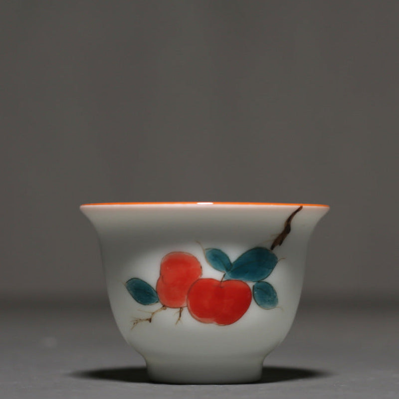 Hand Drawn White Porcelain Tea Cup