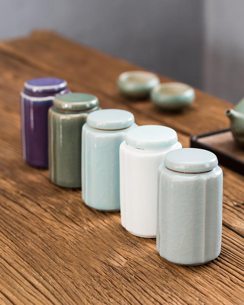 Five Kiln Tea/Candies/Coffee Beans Ceramic Jar - gloriouscollection
