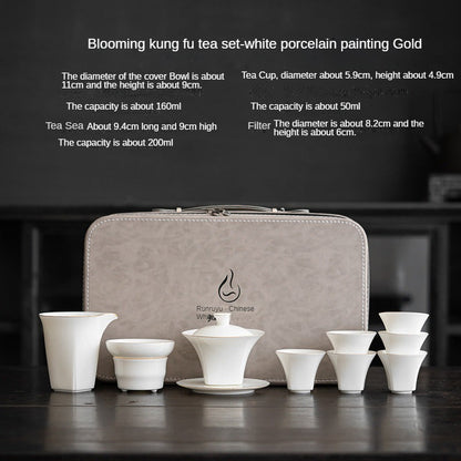 Blanc De Chine Blooming Kung Fu Tea Set