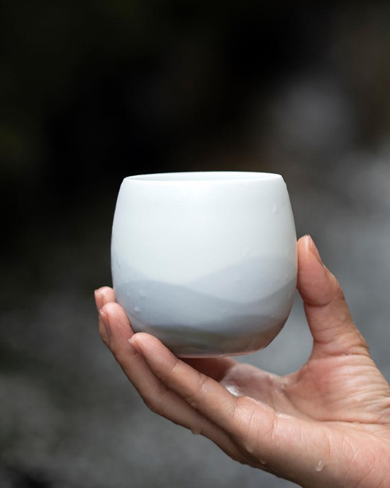 Handmade Distant Mountain Porcelain Tea Cup - gloriouscollection