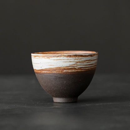 Handmade Shadow White Stoneware Tea Cup