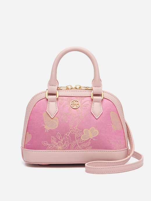 Vintage Flower Blossom Embroidered Mulberry Silk Handbag