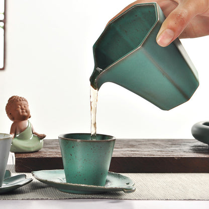 Course Ceramic Tea Set Japanese Style Kung Fu Tea Set Pitcher Handmade Retro Kiln Baked Tea Pot Dehua Ceramic Tea Pitcher