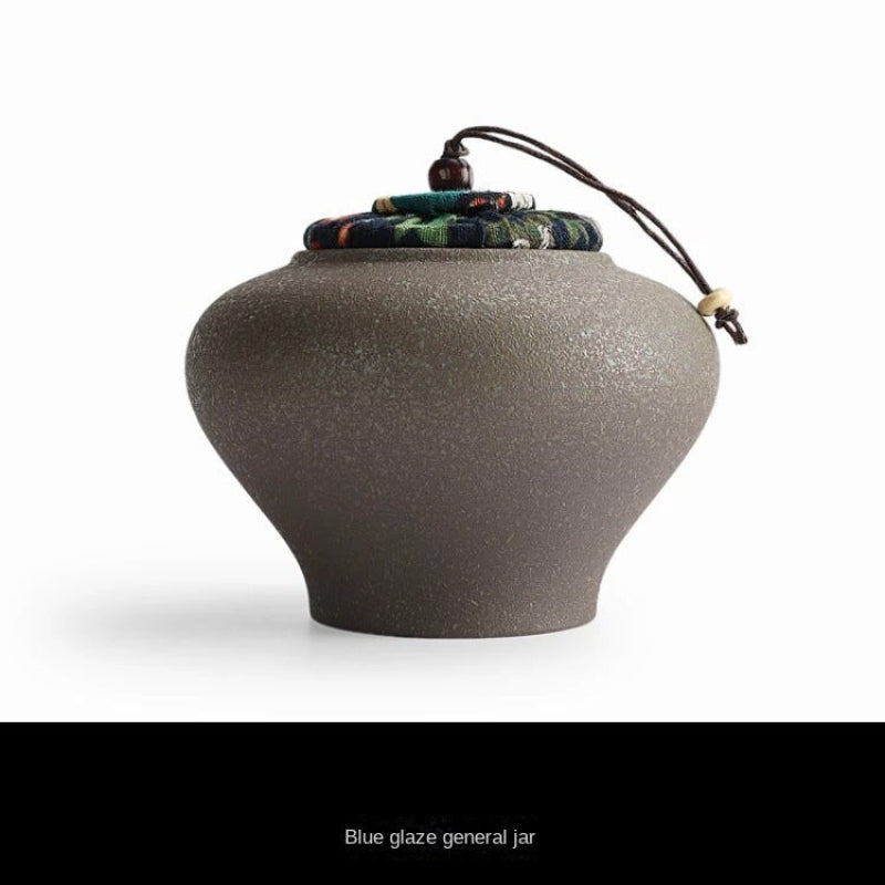 Vintage Handmade Ceramic Stoneware Tea Jar