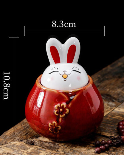 New Year Rabbit Tea/Candies/Coffee Beans Ceramic Jar - gloriouscollection