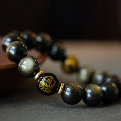 Zodiac Obsidian Benming Buddha Bracelet