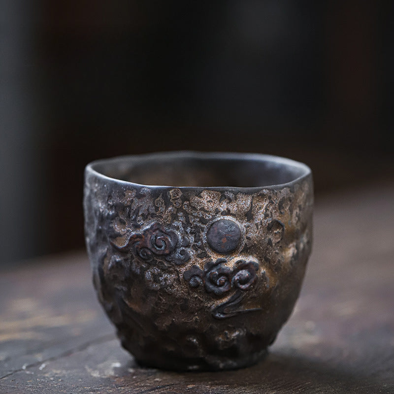 Antique Gilded Iron Glazed Lotus Tea Cup