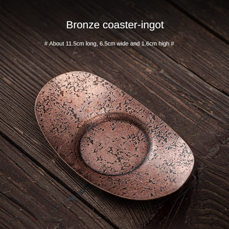 Japanese Style Bronze Coaster Retro Teacup Mat
