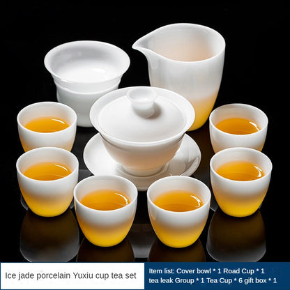 Ice Jade Porcelain Kung Fu Tea Set