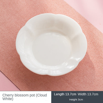 Hand-Pinched Flower Ceramic Tea Tray