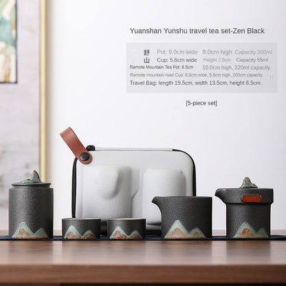 Japanese Style Hand Drawn Yuanshan Travel Tea Set