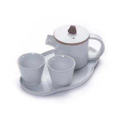 Japanese-Style Ceramic Office Travel Tea Set