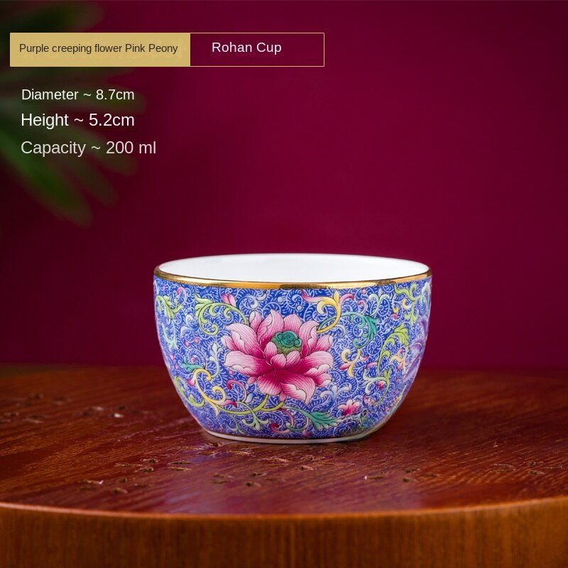 Enamel Color Noble Bone China Tea Cup