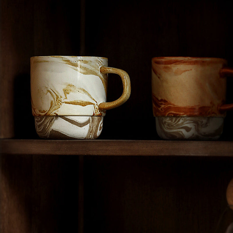 Vintage Twisted Ceramic Coffee Cup