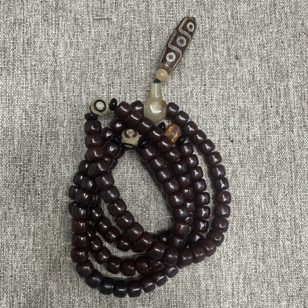 Natural Pear Wooden Buddha Beads Lucky Bracelet