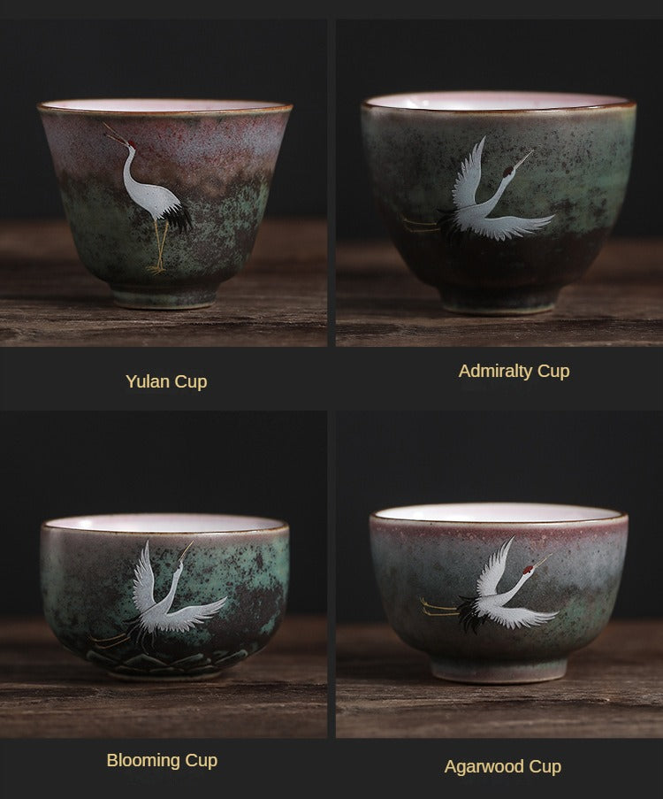 Handmade Ruihe Chengxiang Crane Tea Cup