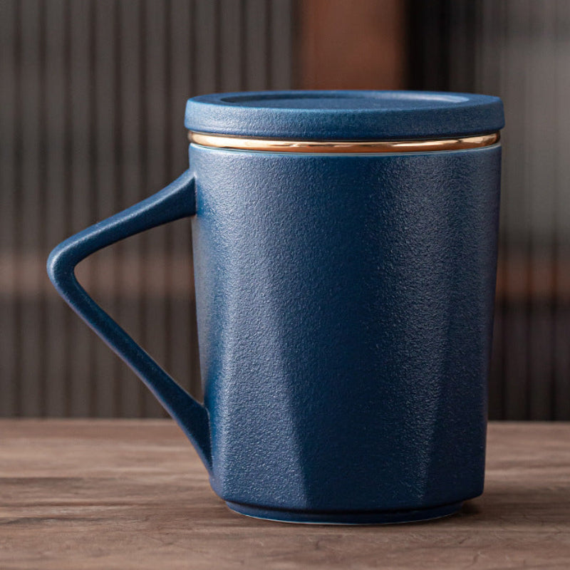 Geometric Three-Piece Office Cup with Cup cover and Liner