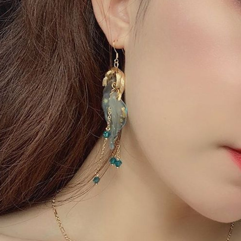 Elegant Vintage Leaf Tassel Earrings Women