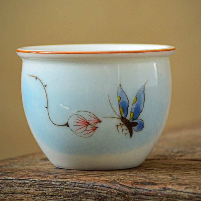 Hand-painted Underglaze Lotus Tea Cup
