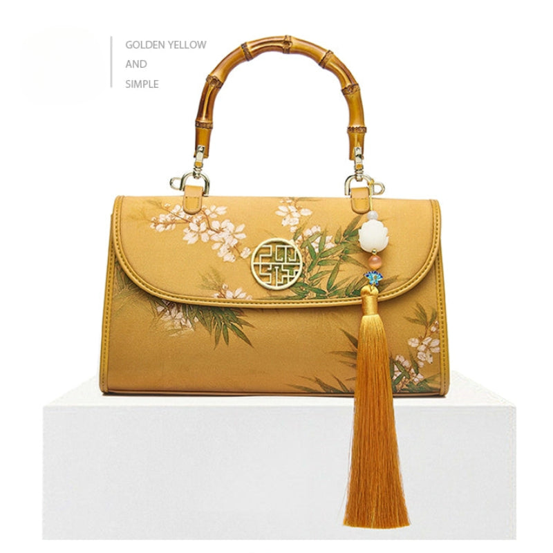 Vintage Elegant Bamboo Tote Handbag