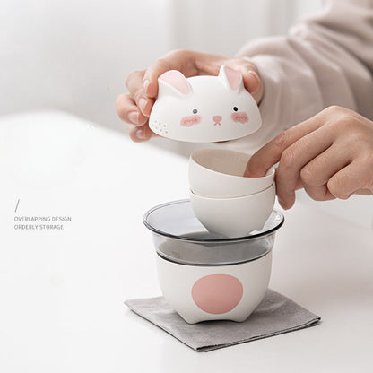 Cute Rabbit Year Tea Set