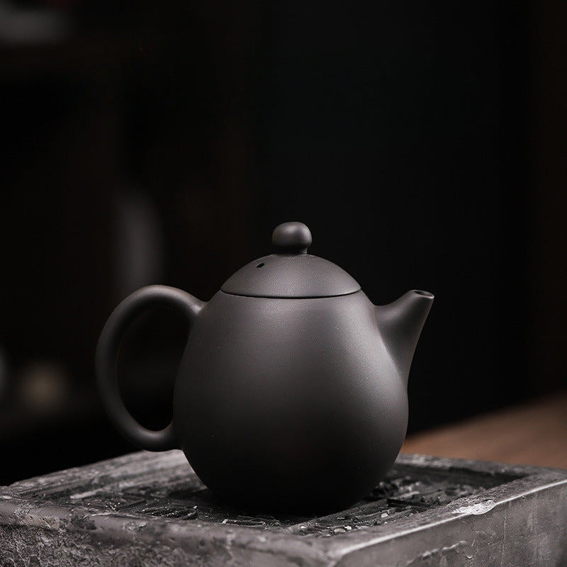 Purple Pottery Letian Pot Handmade Enameled Cast Iron Teapot