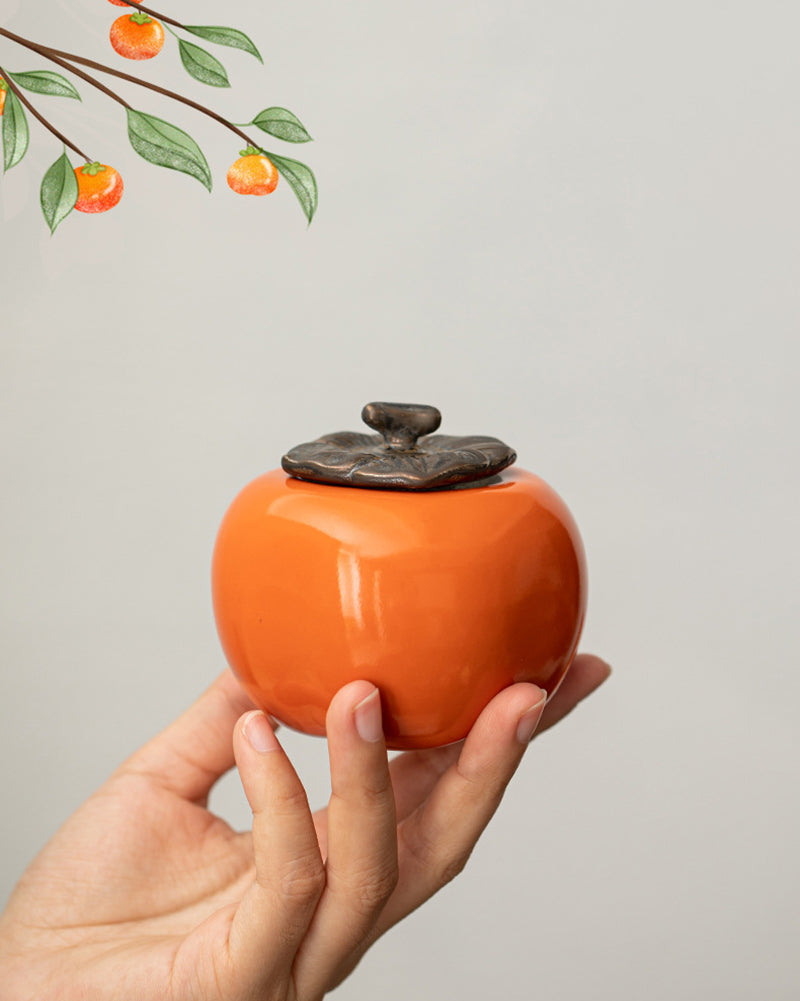 Persimmon Tea/Candies/Coffee Beans Gift Ceramic Jar