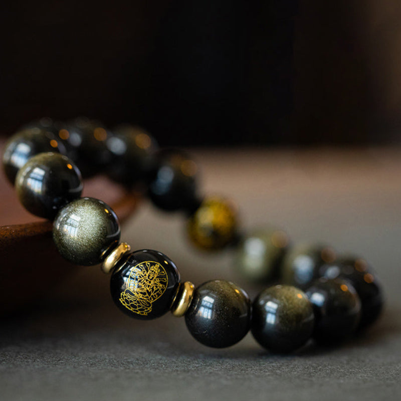 Zodiac Obsidian Benming Buddha Bracelet