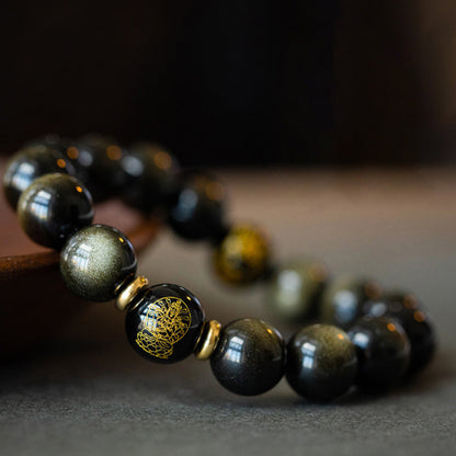 Zodiac Obsidian Benming Buddha Bracelet