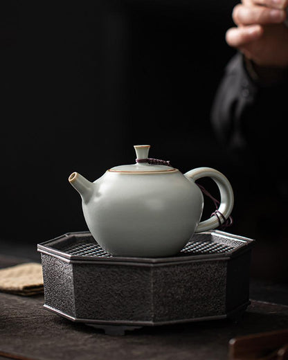 Handmade Ru Kiln Cyan Porcelain Teapot - gloriouscollection