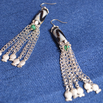 Tibetan Master Handmade Pure Silver Earring