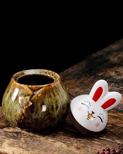 New Year Rabbit Tea/Candies/Coffee Beans Ceramic Jar - gloriouscollection