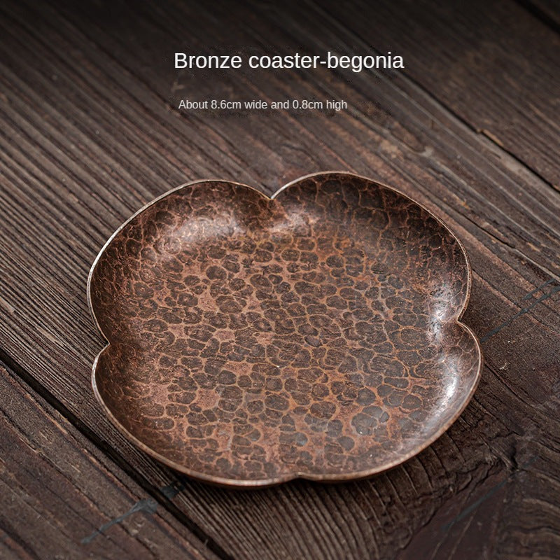 Japanese Style Bronze Coaster Retro Teacup Mat