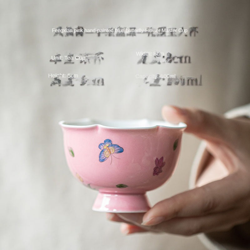 Dehua Handmade Flowers Type Tea Cup