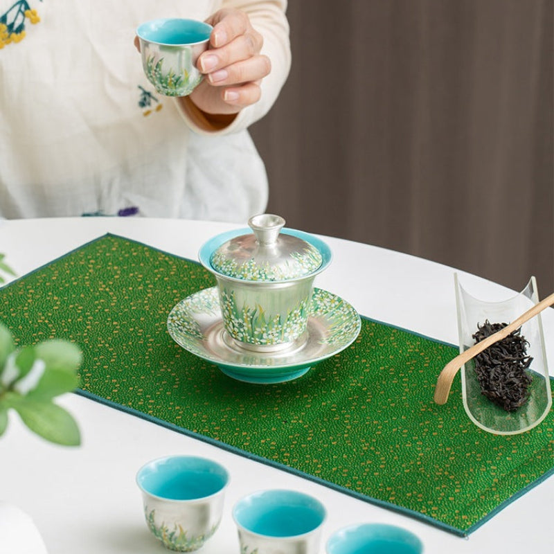 Light Luxury Silver Painting Tea Set