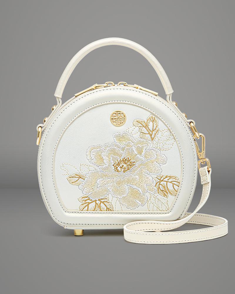Peony Embroidery Handbag - gloriouscollection