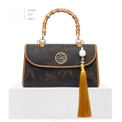 Vintage Elegant Bamboo Tote Handbag