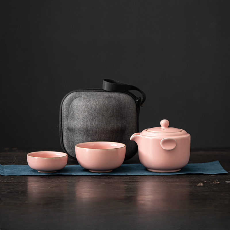 Ru Kiln Elegant Portable Travel Tea Set