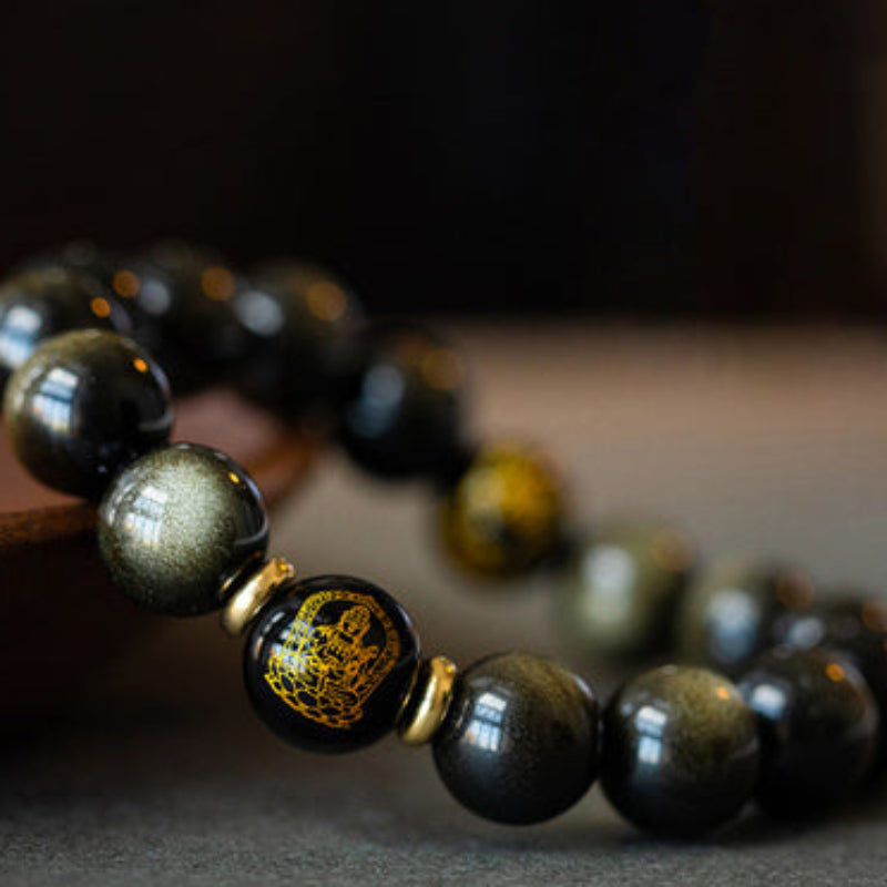 Zodiac Obsidian Benming Buddha Bracelet