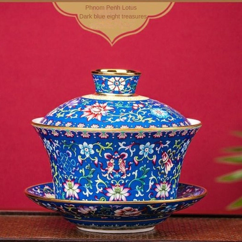 Classic Tricolor Enamel Gaiwan