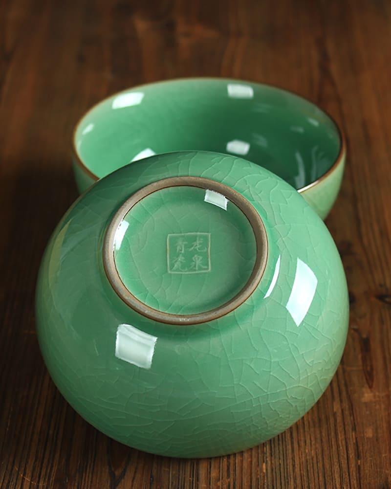 Handmade Vintage Celadon Porcelain Bowl - gloriouscollection