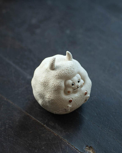 Handmade Baby Rabbit &amp; Sheep Decorative Ceramic Tea Pet - gloriouscollection