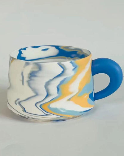 Handmade Multi-Colored Ceramic Coffee Gift Mug - gloriouscollection